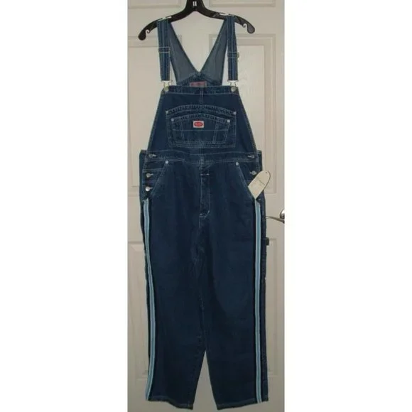 LAST ONE!!! NEW Vintage Sz 20 Blue Denim Carpenter Style Bib Overalls REVOLT - Picture 4 of 10